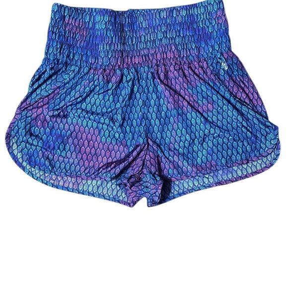 Free people movement women’s large the way home shorts colorful logo windbreaker - Picture 2 of 5